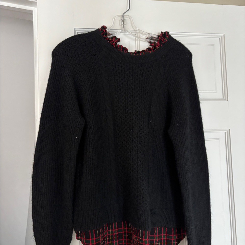 LOFT Black Cable Knit Sweater
